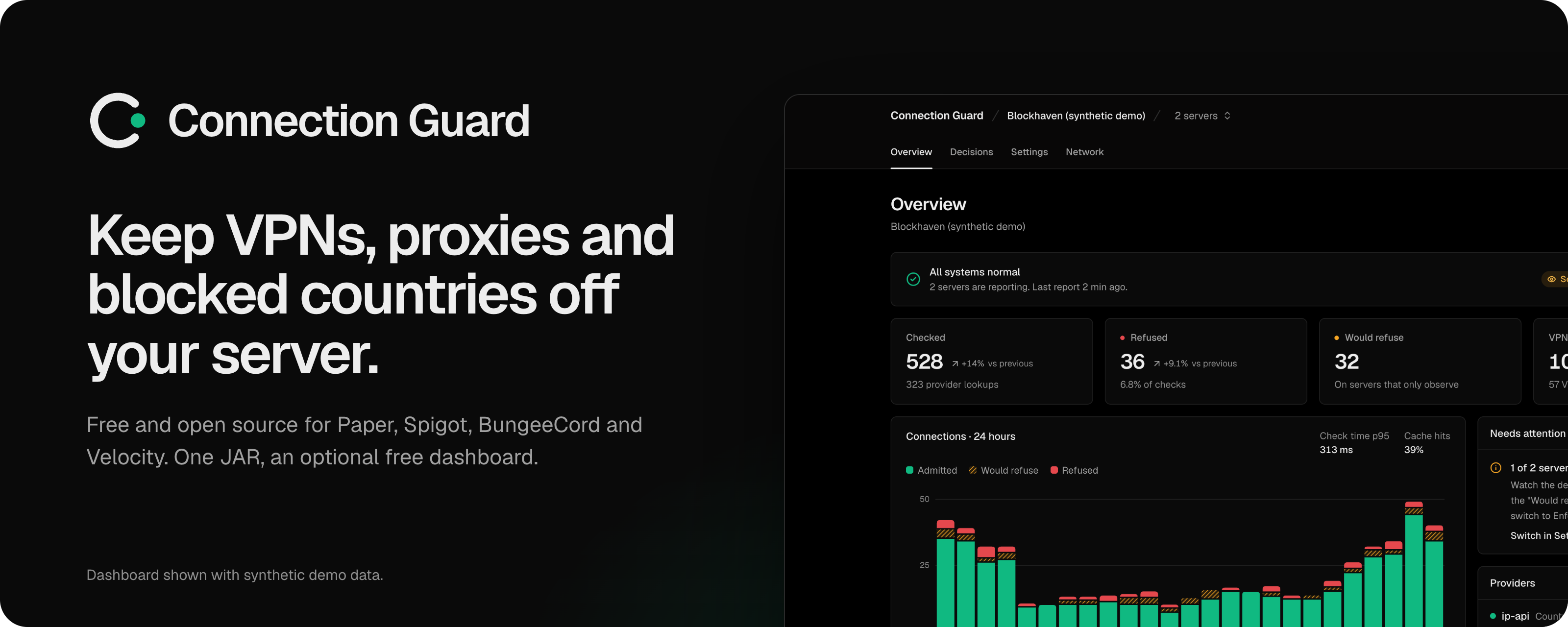 Connection Guard: keep VPNs, proxies and Tor off your Minecraft server